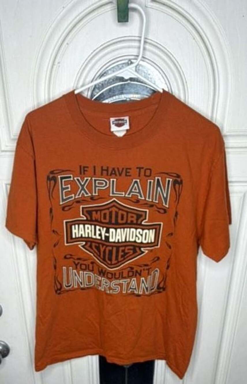 Harley-Davidson Orange T-Shirt Size Medium Paris Texas